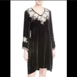 Johnny Was velvet embroidered Santal dress